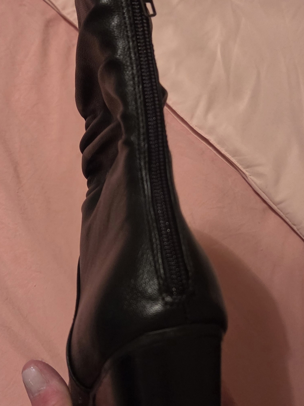 Women's Black Ruched Bear Traps Ankle Boots - Picture 6 of 9